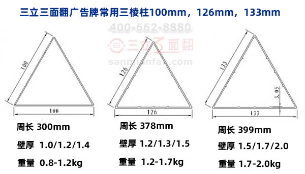 制作三面翻廣告牌報(bào)價(jià)影響三棱柱長(zhǎng)寬壁厚尺寸選用 制作三面翻廣告牌報(bào)價(jià)影響三棱柱長(zhǎng)寬壁厚尺寸選用